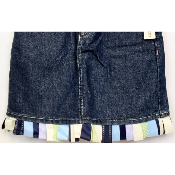 OshKosh B'gosh Denim Sparkle Skirt Skort sz 10 Loop Tab Embellished Adjust Waist - Picture 3 of 8